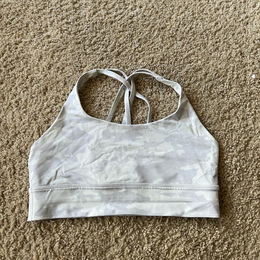 Lululemon Wunder Train Bra - size 10 white Camo